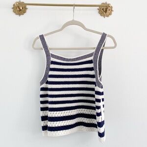House of Harlow Navy Stripe Nautical Coastal Knit Tank